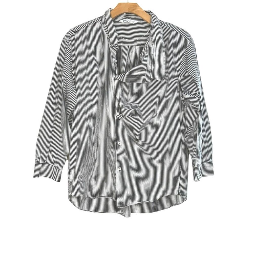 Zara Stripe Button Down Size Medium - image 2